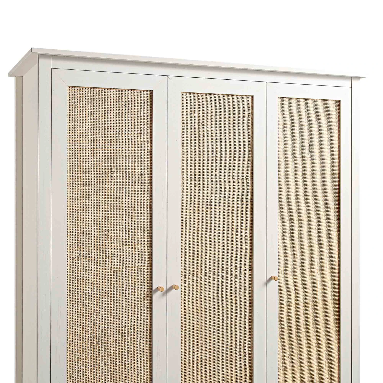 Frances Rattan Triple Wardrobe With 2 Drawers, White 11 Frances Rattan Triple Wardrobe With 2 Drawers, White - Image 11