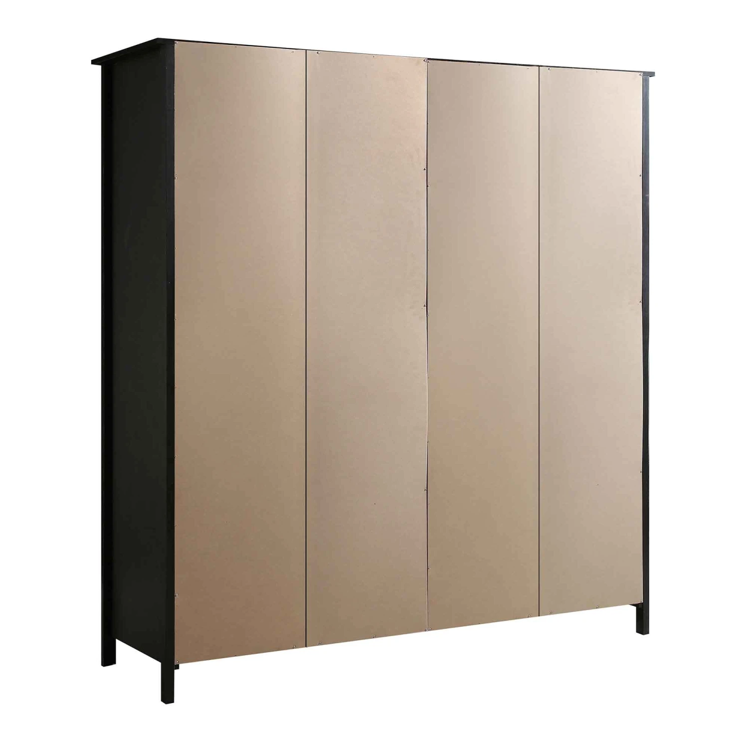 Frances Rattan 4-Door Wardrobe With 2 Drawers, Black 10 Frances Rattan 4-Door Wardrobe With 2 Drawers, Black - Image 10