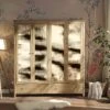 Frances Rattan 4-Door Wardrobe With 2 Drawers, Natural -Daals Store FT WARD 04 NAT main