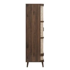 Izzy Curved Rattan Double Wardrobe, Walnut 17 Izzy Curved Rattan Double Wardrobe, Walnut -Daals Store FT WARD 05 WALN WB5