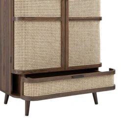 Izzy Curved Rattan Double Wardrobe, Walnut 20 Izzy Curved Rattan Double Wardrobe, Walnut -Daals Store FT WARD 05 WALN detail2