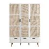Izzy Curved Rattan Triple Wardrobe, White -Daals Store FT WARD 06 WHITE WB1