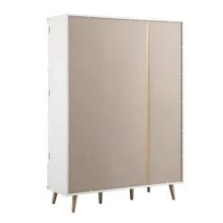 Izzy Curved Rattan Triple Wardrobe, White -Daals Store FT WARD 06 WHITE WB6