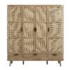 Izzy Curved Rattan 4-Door Wardrobe, Natural 25 Izzy Curved Rattan 4-Door Wardrobe, Natural -Daals Store FT WARD 07 NAT WB1