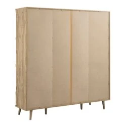 Izzy Curved Rattan 4-Door Wardrobe, Natural -Daals Store FT WARD 07 NAT WB6