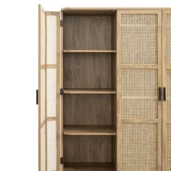 Izzy Curved Rattan 4-Door Wardrobe, Natural -Daals Store FT WARD 07 NAT detail1