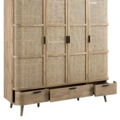 Izzy Curved Rattan 4-Door Wardrobe, Natural -Daals Store FT WARD 07 NAT detail2