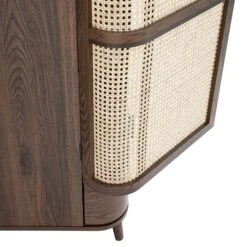 Izzy Curved Rattan 4-Door Wardrobe, Walnut -Daals Store FT WARD 07 WALN detail3