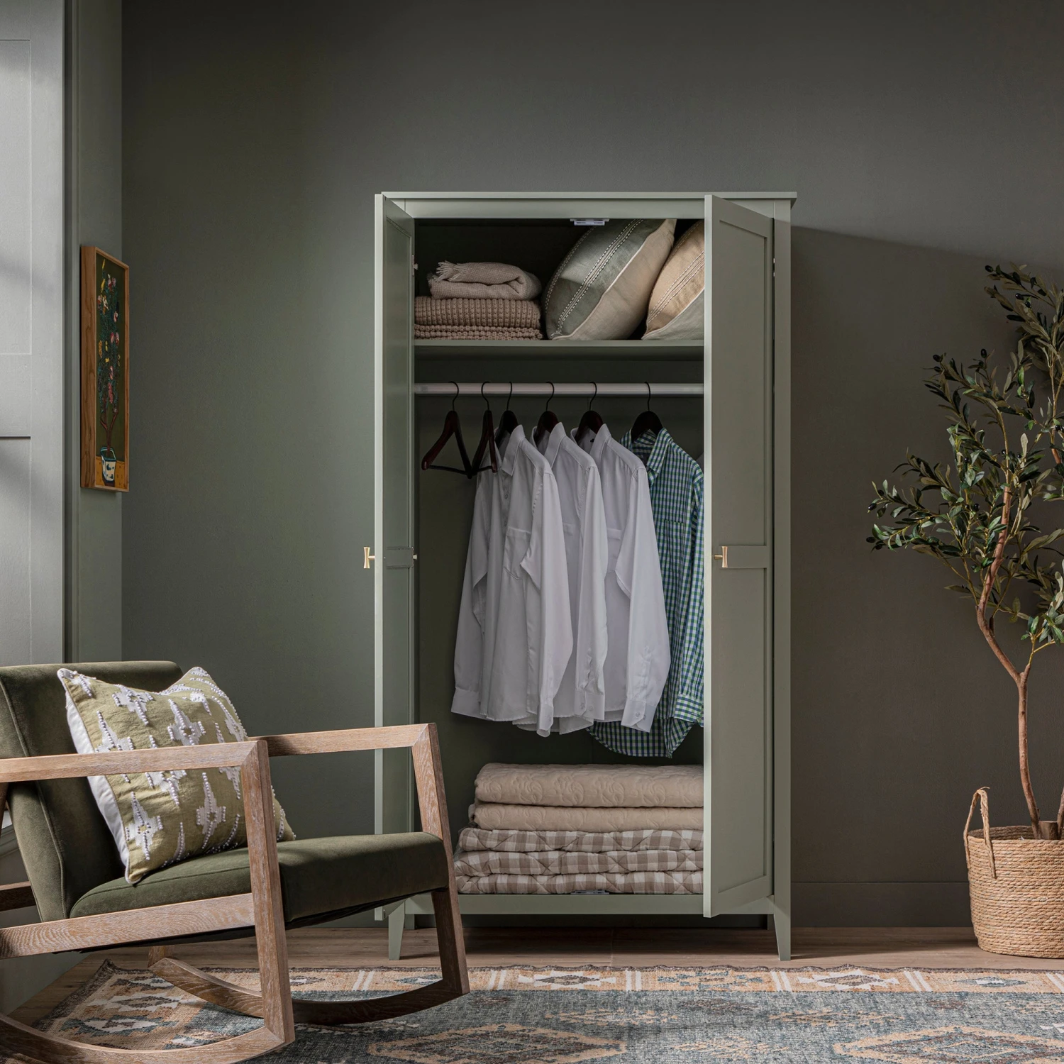 Oakham Double Wardrobe, Desert Sage 3 Oakham Double Wardrobe, Desert Sage - Image 3