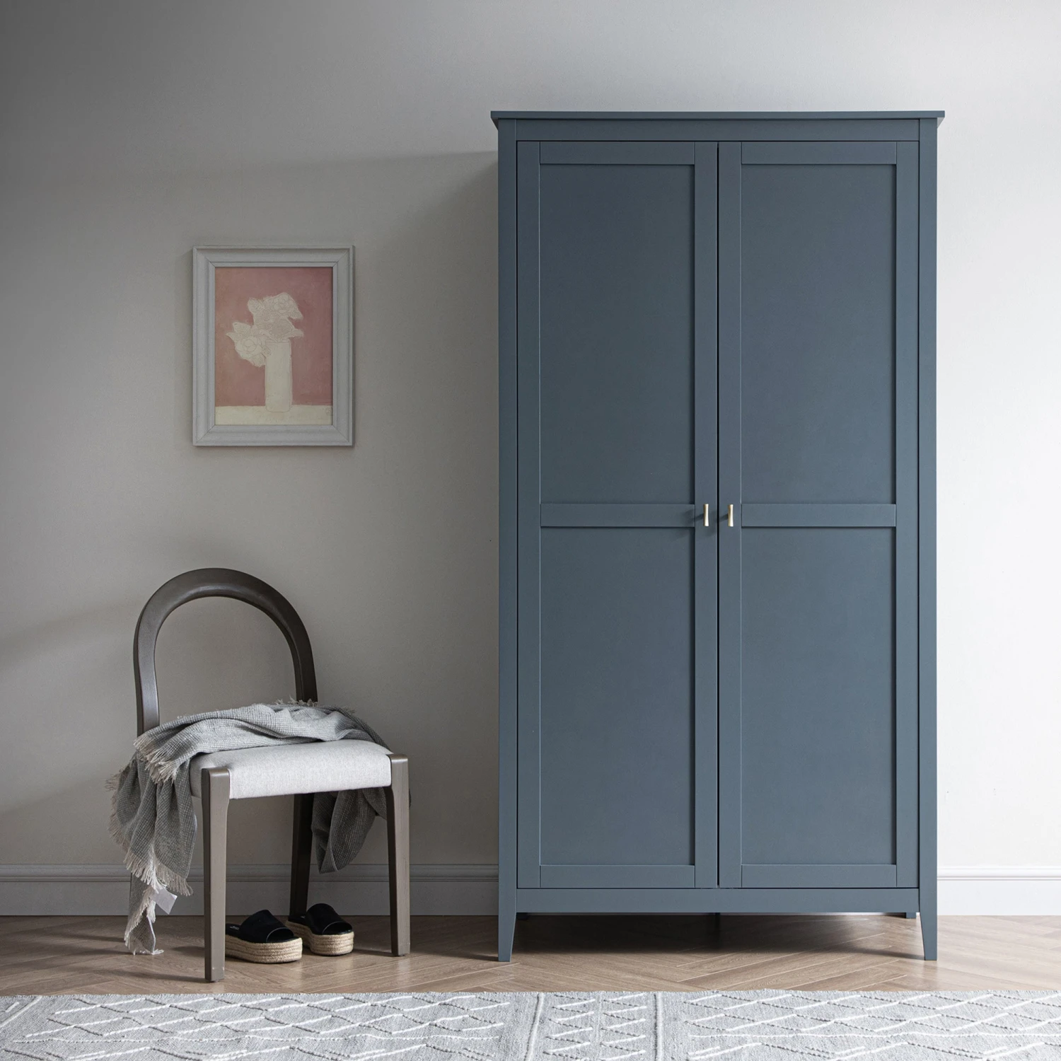 Oakham Double Wardrobe, Stormy Blue 1 Oakham Double Wardrobe, Stormy Blue