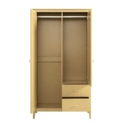 Oakham Mirrored Double Wardrobe, Rattan Yellow 22 Oakham Mirrored Double Wardrobe, Rattan Yellow -Daals Store FT WARD 09 SAYFEL WB3