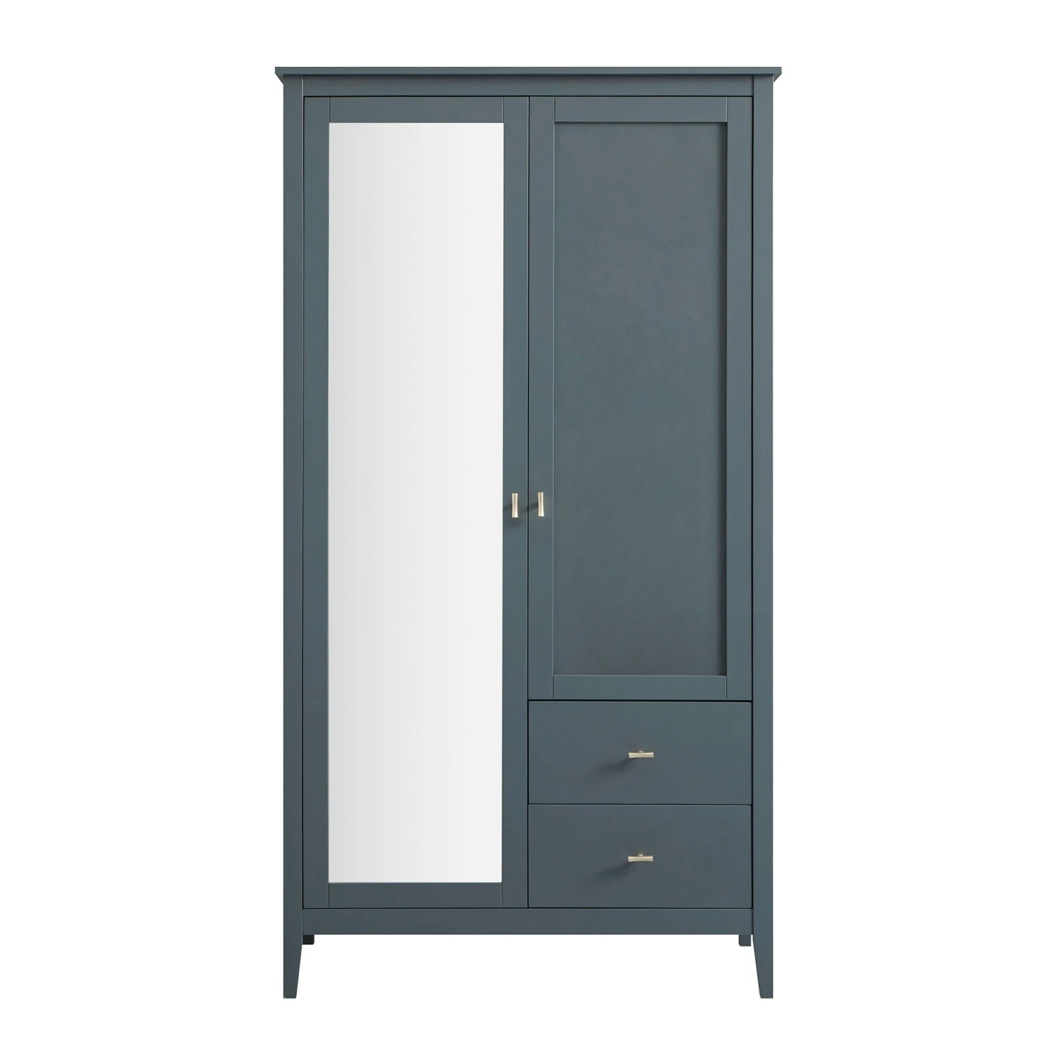 Oakham Mirrored Double Wardrobe, Stormy Blue 7 Oakham Mirrored Double Wardrobe, Stormy Blue - Image 7