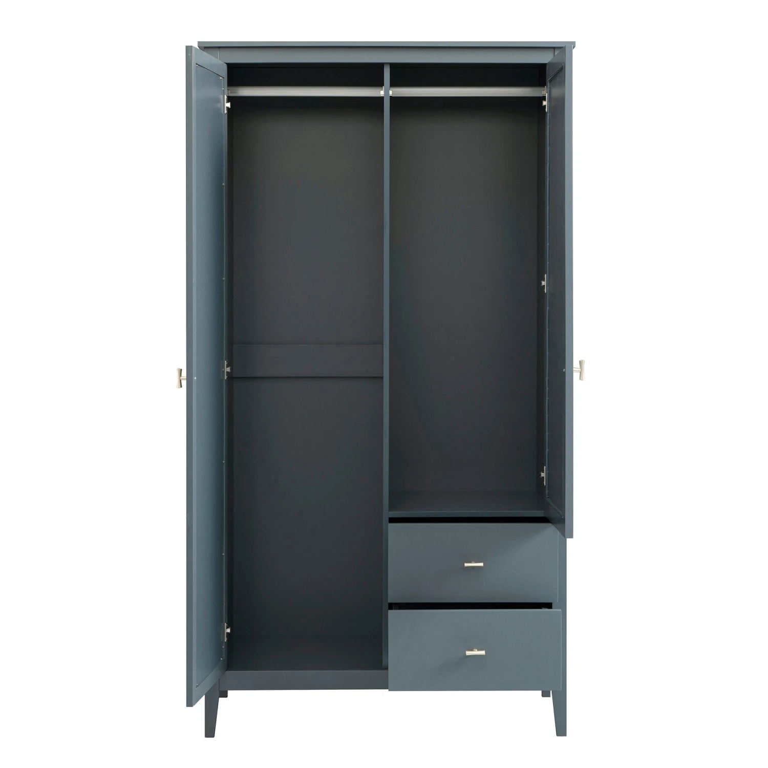 Oakham Mirrored Double Wardrobe, Stormy Blue 10 Oakham Mirrored Double Wardrobe, Stormy Blue - Image 10