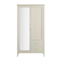 Oakham Mirrored Double Wardrobe, Shaded White