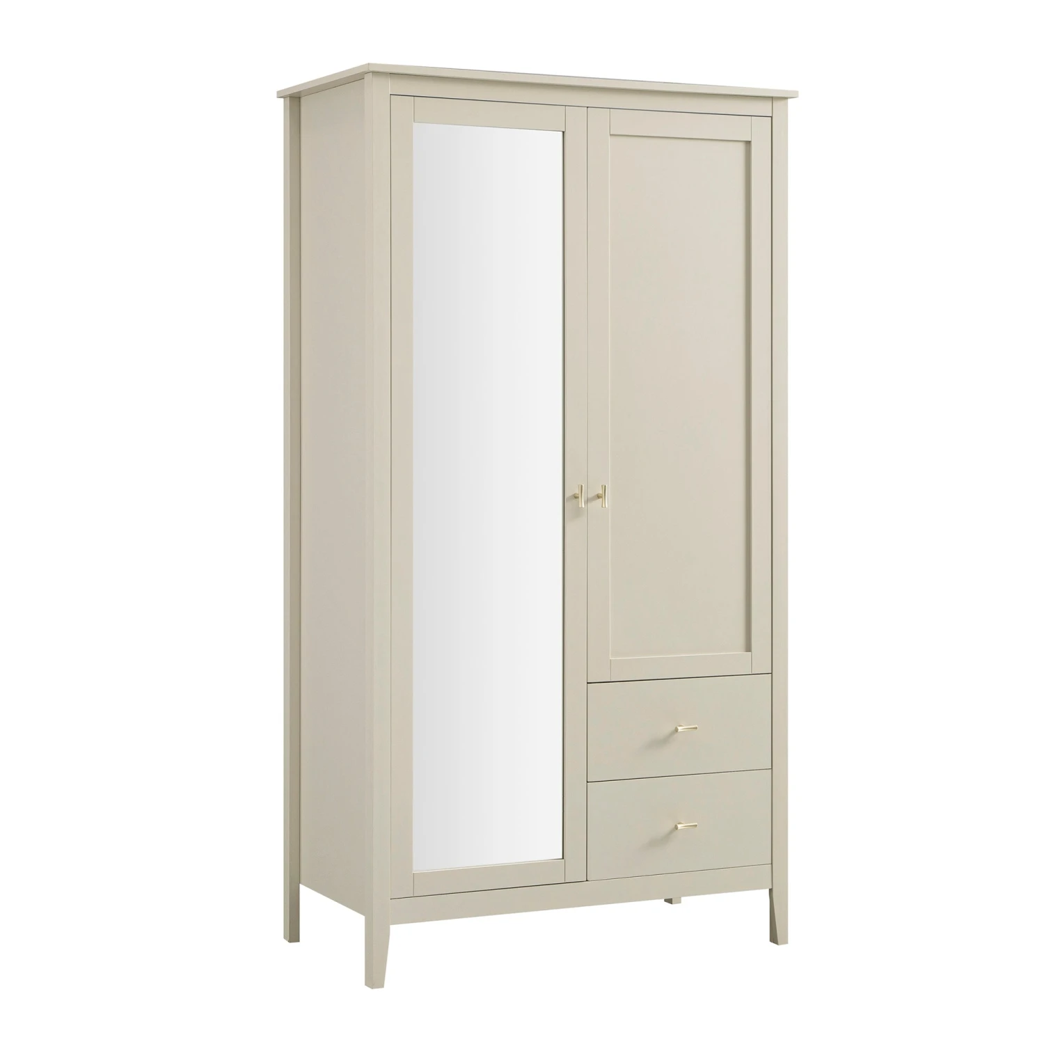 Oakham Mirrored Double Wardrobe, Shaded White 2 Oakham Mirrored Double Wardrobe, Shaded White - Image 2