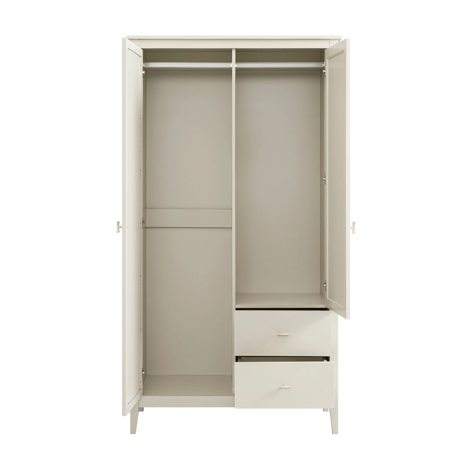 Oakham Mirrored Double Wardrobe, Shaded White 4 Oakham Mirrored Double Wardrobe, Shaded White - Image 4