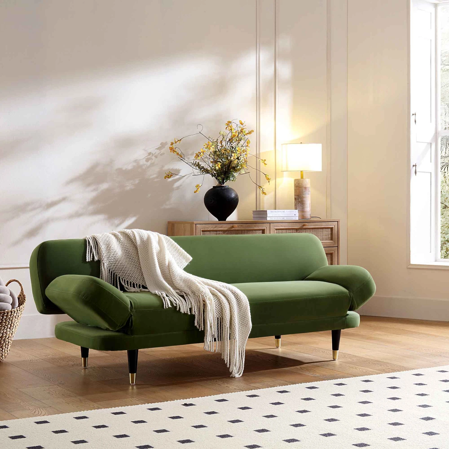 Solna 2-Seater Sofa Bed, Moss Green Velvet 1 Solna 2-Seater Sofa Bed, Moss Green Velvet
