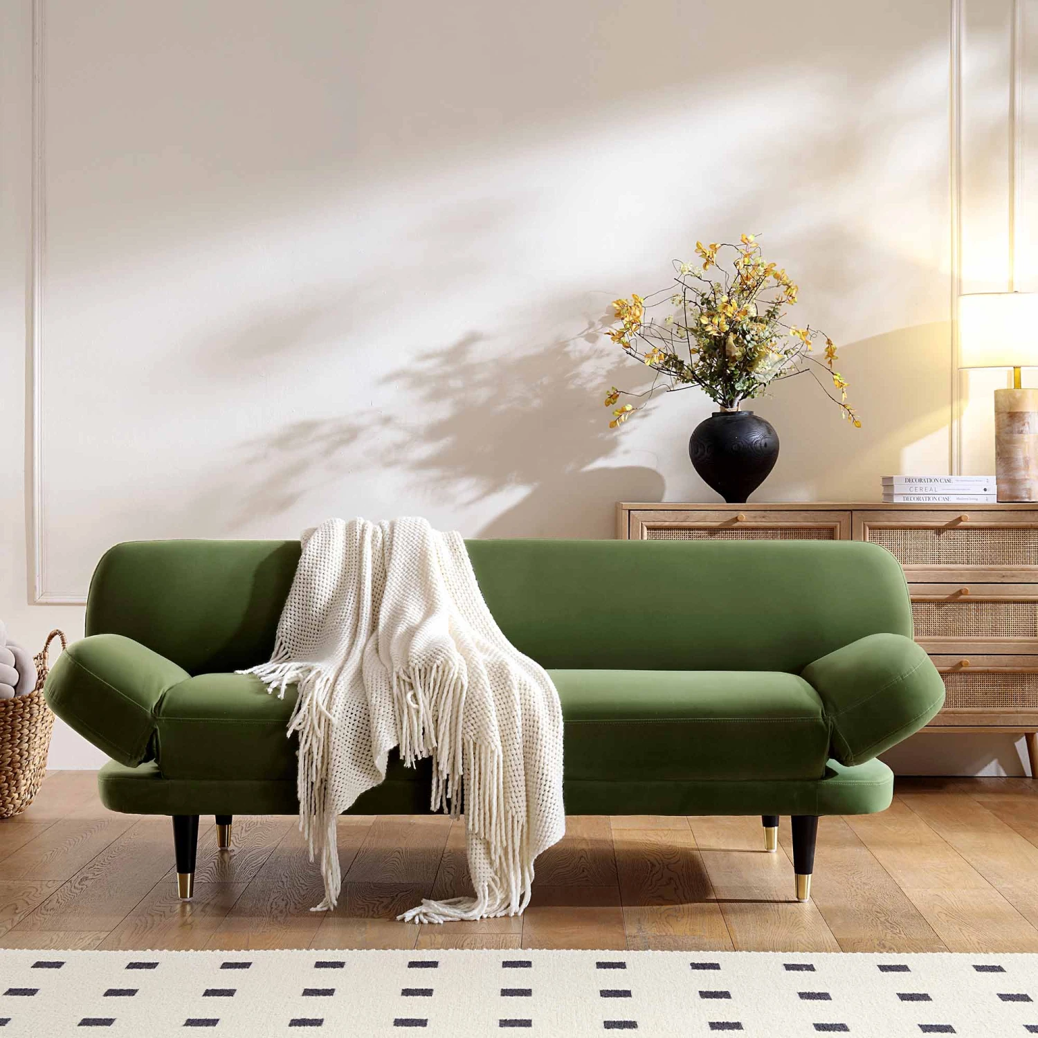 Solna 2-Seater Sofa Bed, Moss Green Velvet 2 Solna 2-Seater Sofa Bed, Moss Green Velvet - Image 2