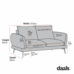 Obriel Grey Marl Fabric Sofa, 2-Seater 17 Obriel Grey Marl Fabric Sofa, 2-Seater -Daals Store GCSF 2299 2ST CHART 1