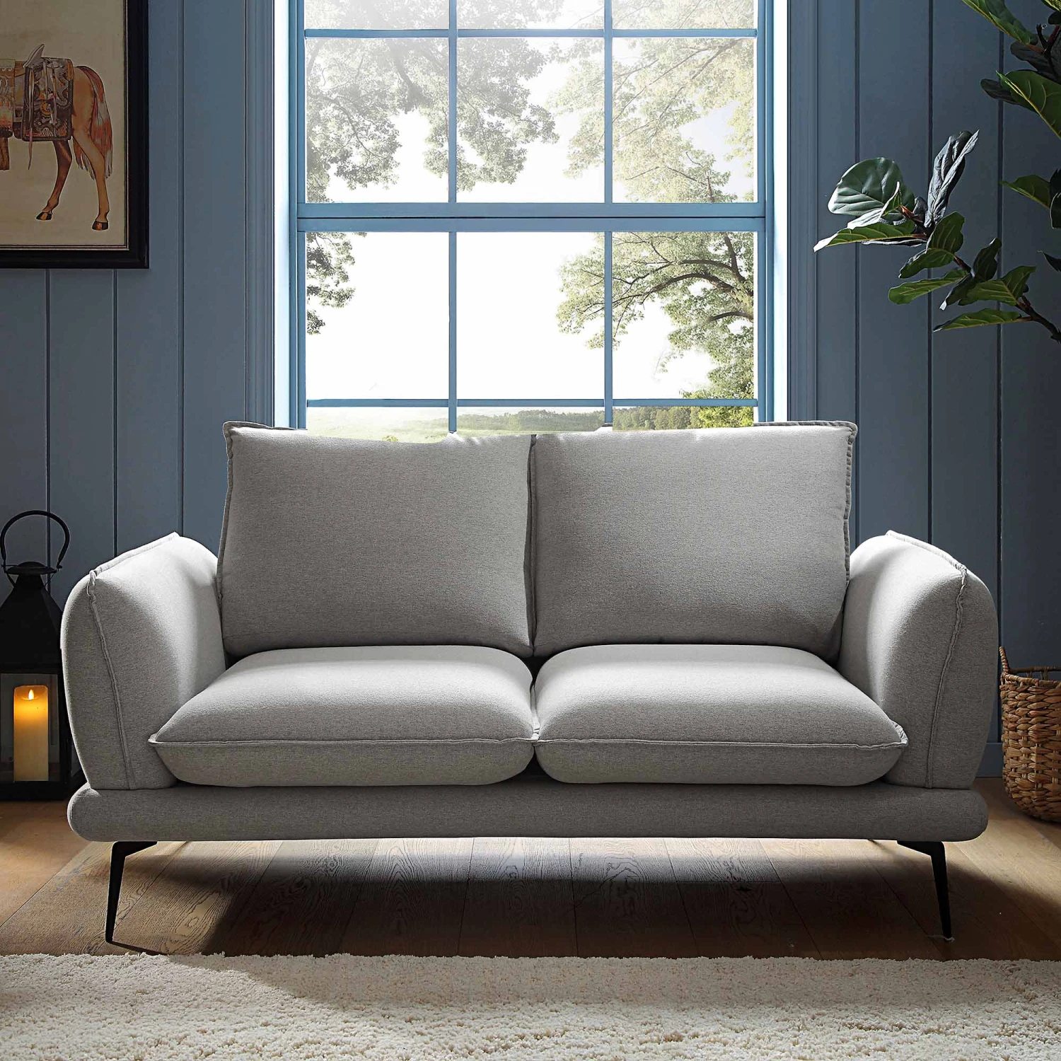 Obriel Grey Marl Fabric Sofa, 2-Seater 1 Obriel Grey Marl Fabric Sofa, 2-Seater