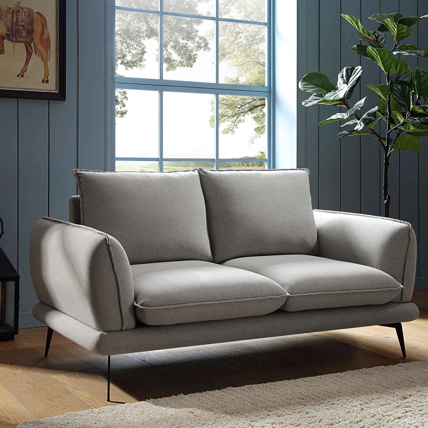 Obriel Grey Marl Fabric Sofa, 2-Seater 2 Obriel Grey Marl Fabric Sofa, 2-Seater - Image 2