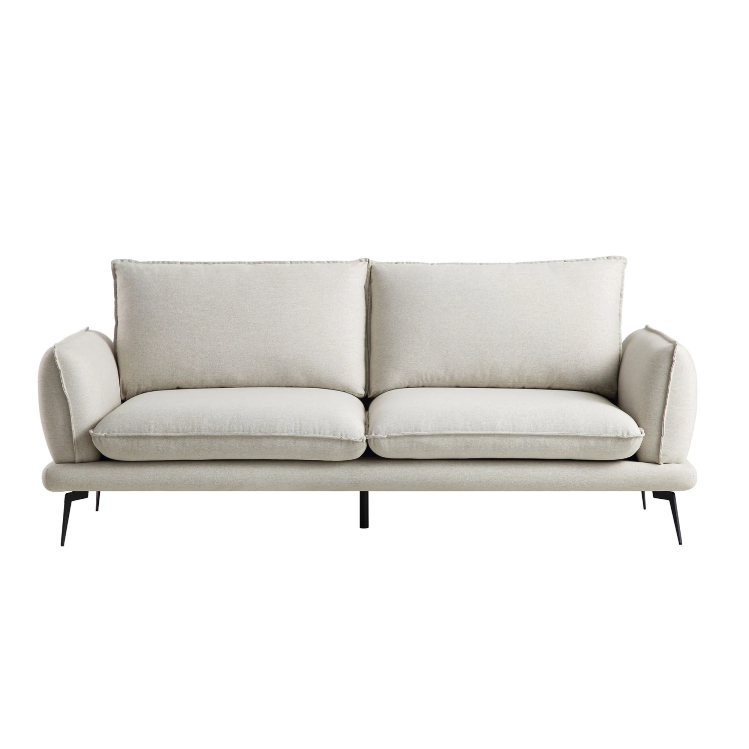 Obriel Oatmeal Fabric Sofa, 3-Seater 4 Obriel Oatmeal Fabric Sofa, 3-Seater - Image 4