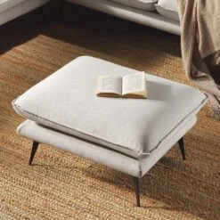 Obriel Oatmeal Fabric Footstool