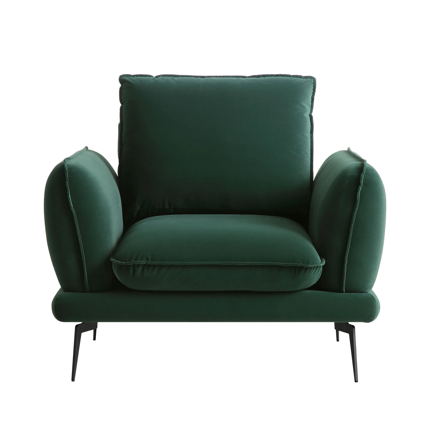 Obriel Forest Green Velvet Armchair 3 Obriel Forest Green Velvet Armchair - Image 3