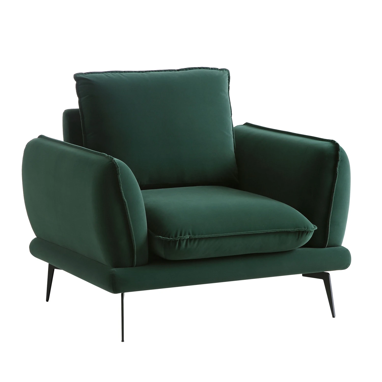 Obriel Forest Green Velvet Armchair 4 Obriel Forest Green Velvet Armchair - Image 4