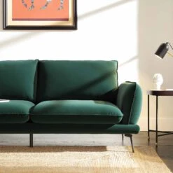 Obriel Forest Green Velvet Sofa, 3-Seater -Daals Store GCSF 2299 PINE VEL 3ST scene2