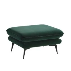 Obriel Forest Green Velvet Footstool -Daals Store GCSF 2299 PINE VEL STOOL WB2