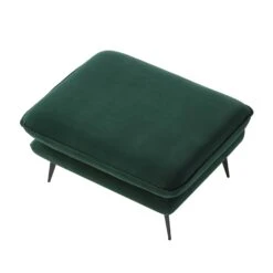 Obriel Forest Green Velvet Footstool -Daals Store GCSF 2299 PINE VEL STOOL WB3