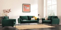 Obriel Forest Green Velvet Sofa, 2-Seater -Daals Store GCSF 2299 PINE VEL set scene 1