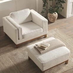 Dipley Beige Boucle Fabric Sofa, 1-Seater -Daals Store GCSF 2339 BEIGE BOU 1ST scene3