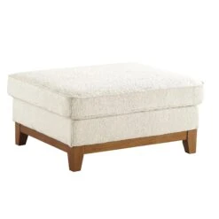 Dipley Beige Boucle Fabric Storage Footstool -Daals Store GCSF 2339 BEIGE BOU STOOL WB2
