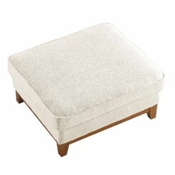 Dipley Beige Boucle Fabric Storage Footstool -Daals Store GCSF 2339 BEIGE BOU STOOL WB4
