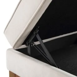 Dipley Champagne Velvet Storage Footstool – Luxury Piping Detail Ottoman Coffee Table -Daals Store GCSF 2339 CHAMP VEL STOOL detail2