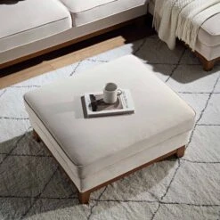 Dipley Champagne Velvet Storage Footstool – Luxury Piping Detail Ottoman Coffee Table -Daals Store GCSF 2339 CHAMP VEL STOOL scene3