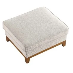 Dipley Oatmeal Fabric Storage Footstool -Daals Store GCSF 2339 OAT WOV STOOL WB3