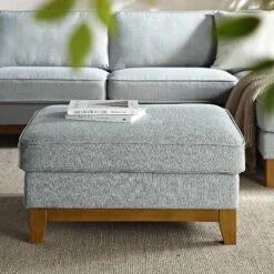 Dipley Sage Woven Fabric Storage Footstool 13 Dipley Sage Woven Fabric Storage Footstool -Daals Store GCSF 2339 SAGE WOV STOOL scene1