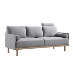 Timber Grey Marl Fabric Sofa, 3-Seater -Daals Store GCSF 2348 GREY FAB 3ST WB2