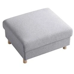 Timber Grey Marl Fabric Storage Ottoman -Daals Store GCSF 2348 GREY FAB STOOL WB4