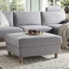 Timber Grey Marl Fabric Storage Ottoman -Daals Store GCSF 2348 GREY FAB STOOL main