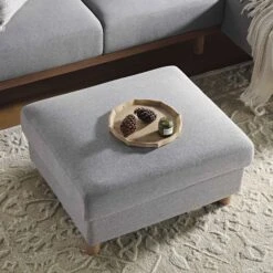 Timber Grey Marl Fabric Storage Ottoman -Daals Store GCSF 2348 GREY FAB STOOL scene2