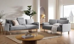Timber Grey Marl Fabric Sofa, 3-Seater -Daals Store GCSF 2348 GREY FAB group scene
