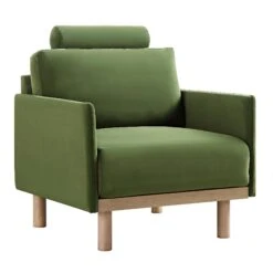 Timber Fern Green Velvet Armchair -Daals Store GCSF 2348 MOSS VEL 1ST WB1