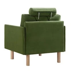 Timber Fern Green Velvet Armchair -Daals Store GCSF 2348 MOSS VEL 1ST WB4