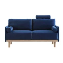 Timber Navy Blue Velvet Sofa, 2-Seater -Daals Store GCSF 2348 NAVY VEL 2ST WB1