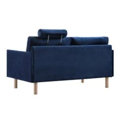 Timber Navy Blue Velvet Sofa, 2-Seater -Daals Store GCSF 2348 NAVY VEL 2ST WB7