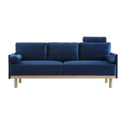 Timber Navy Blue Velvet Sofa, 3-Seater -Daals Store GCSF 2348 NAVY VEL 3ST WB1